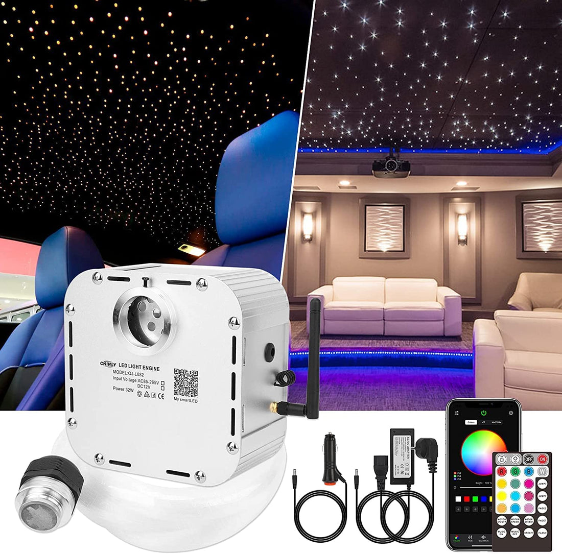 High Power 32W Bluetooth 800/1000 Piece Starlight Headliner Kit for Car & Home | StarlightHeadliners.shop