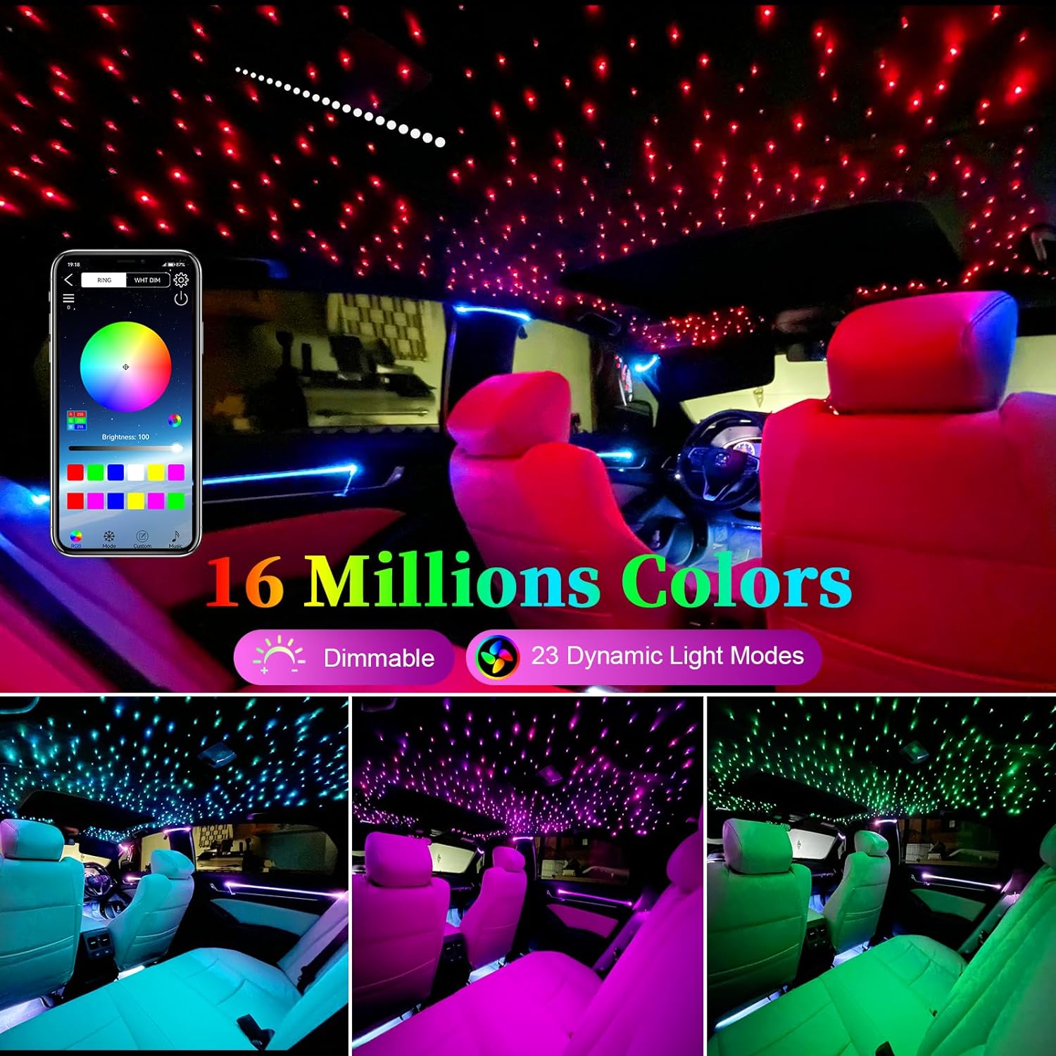 RGBW Colors for 16W RGBW Twinkle & Shooting Star 2-in-1 Rolls Royce Star Lights | StarlightHeadliners.shop