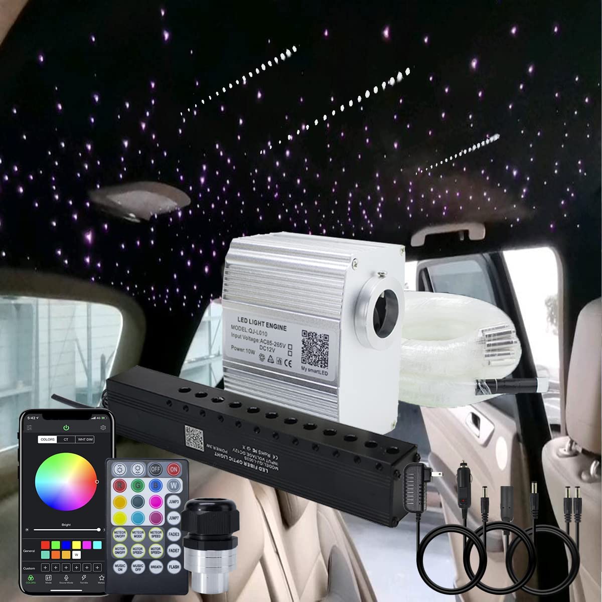 10W Fiber Optic Starlight Headliner Kit with Shooting Star for Car Truck SUV & Home Theater Rooms | STARLIGHTheadliners.shop