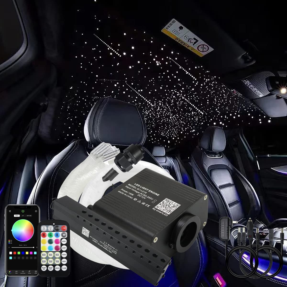 16W Smart Twinkle RGBW Rolls Royce Starlight Headlining Kit for Car Truck's Roof Ceilings with Shooting Stars | STARLIGHTheadliners.shop
