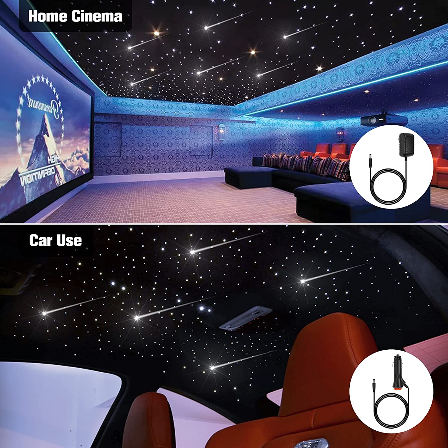 16W Twinkle RGBW Rolls Royce Roof Stars with Meteor | STARLIGHTheadliners.shop