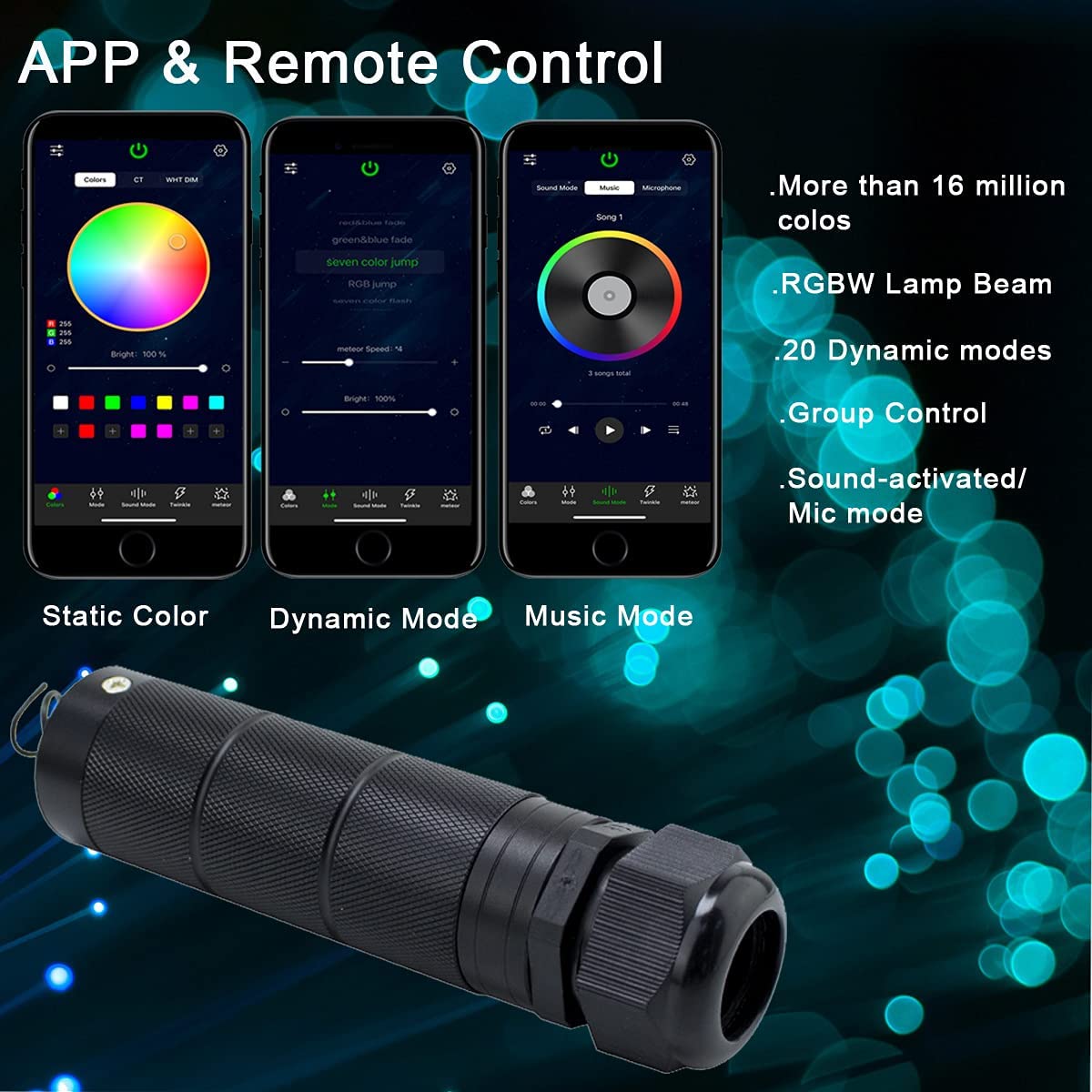 APP Control for 6W RGB Fiber Optic Starlight Headliner Kit | STARLIGHTheadliners.shop