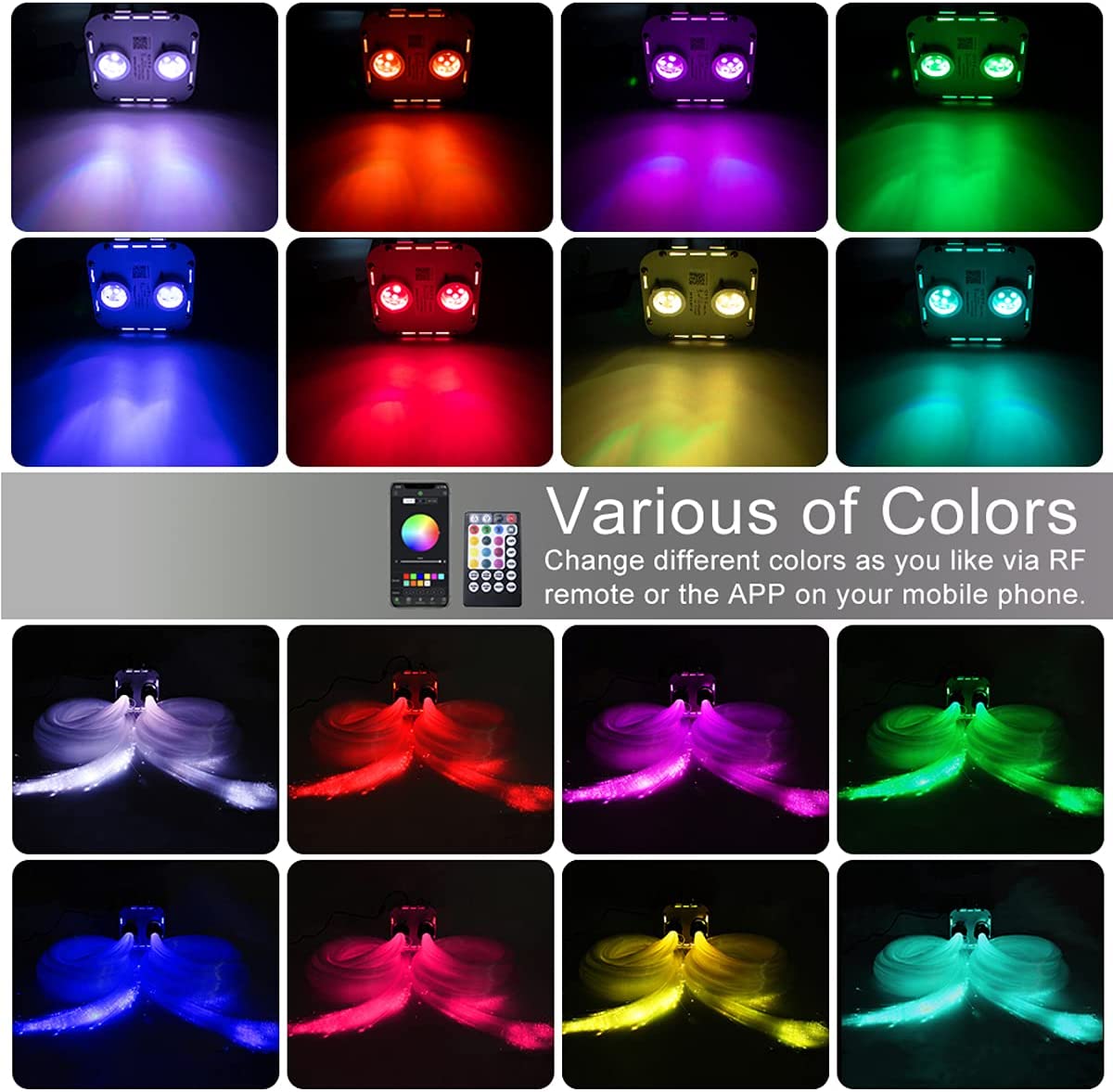 2x16W Twinkle RGB Rolls Royce Headliner Lights with RGBW colors  | STARLIGHTheadliners.shop
