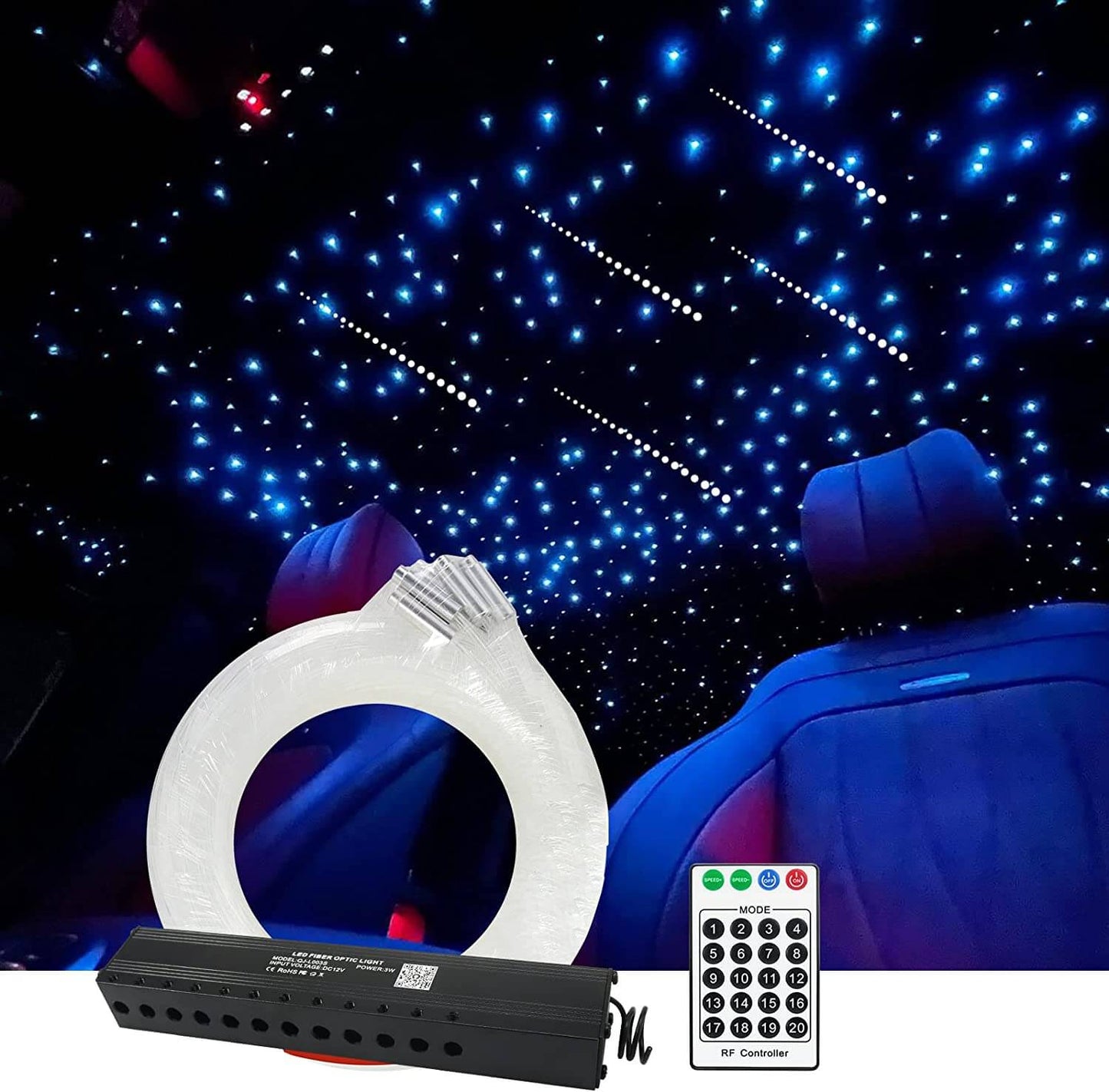 3W White Shooting Star Headliner Kit for Car Truck SUV RV & Yacht Boats | STARLIGHTheadliners.shop