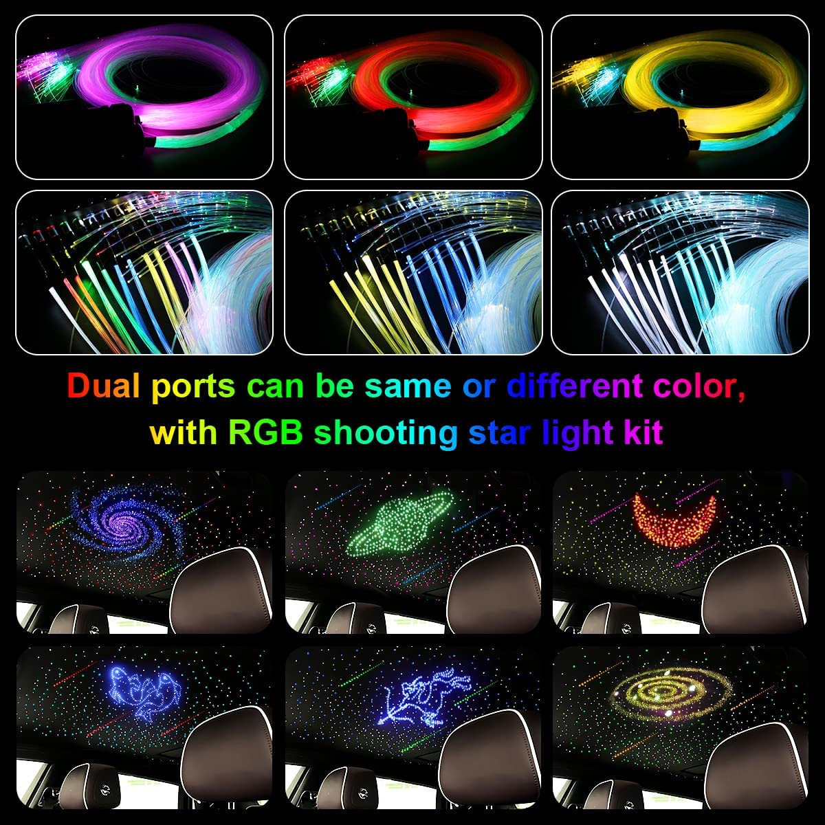 Smart 2*16W Dual Color Rolls Royce Star Lights for Car Truck's Headliner with Colorful Shooting Stars