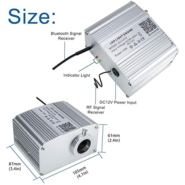 Size for 10W Twinkle RGBW LED Fiber Optic Light Source | STARLIGHTheadliners.shop